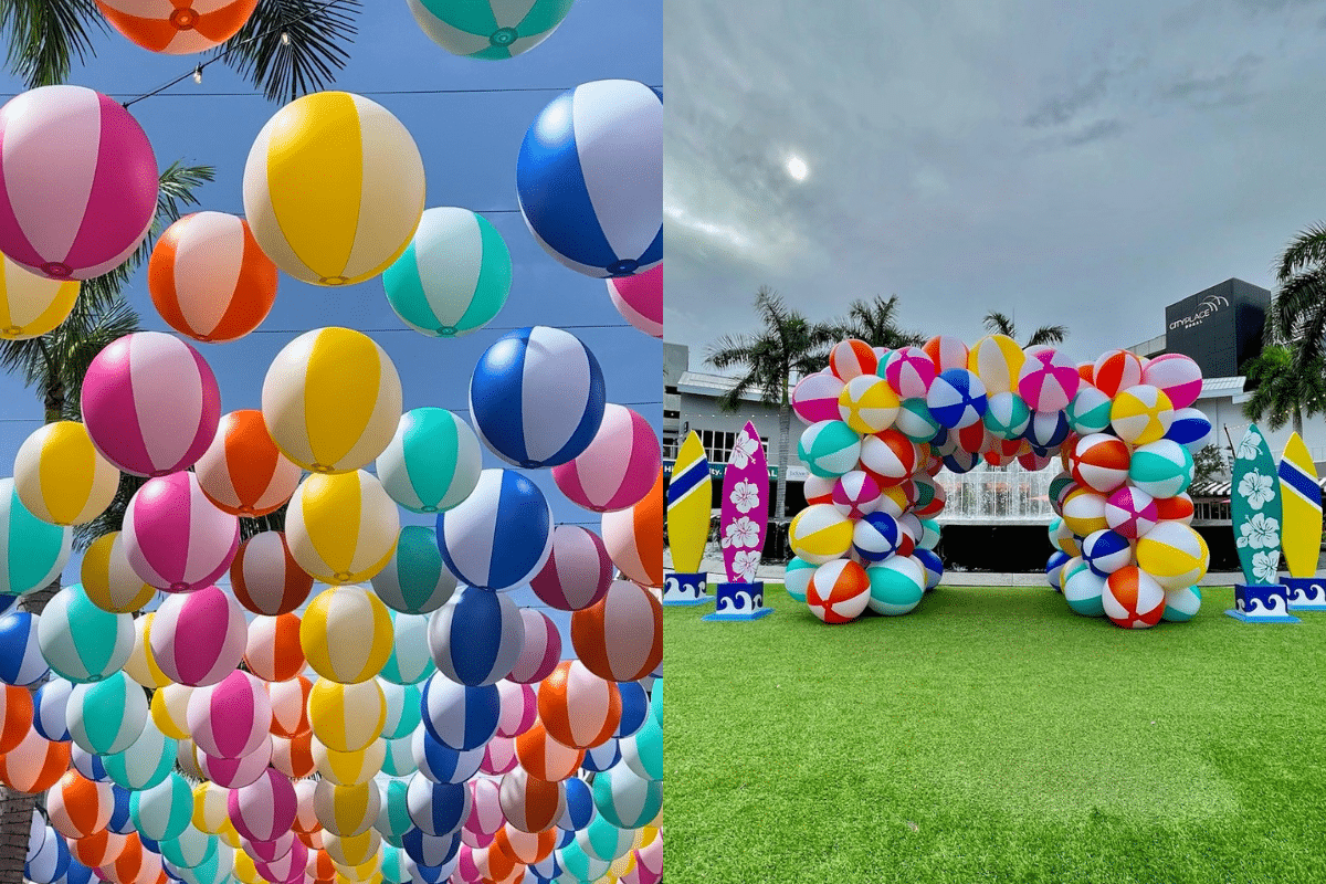 CityPlace Doral summer beach balls installation