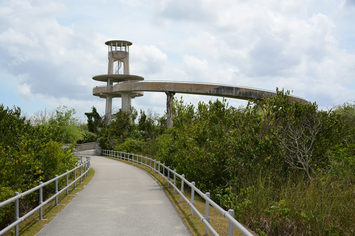 Hiking route in Everglades National Park near Miami