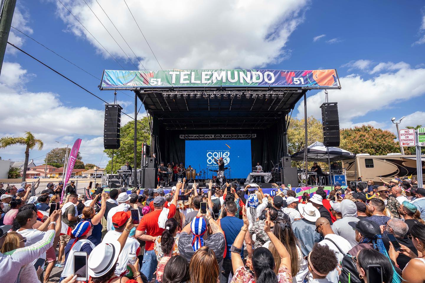 Calle Ocho Festival stage and crowd