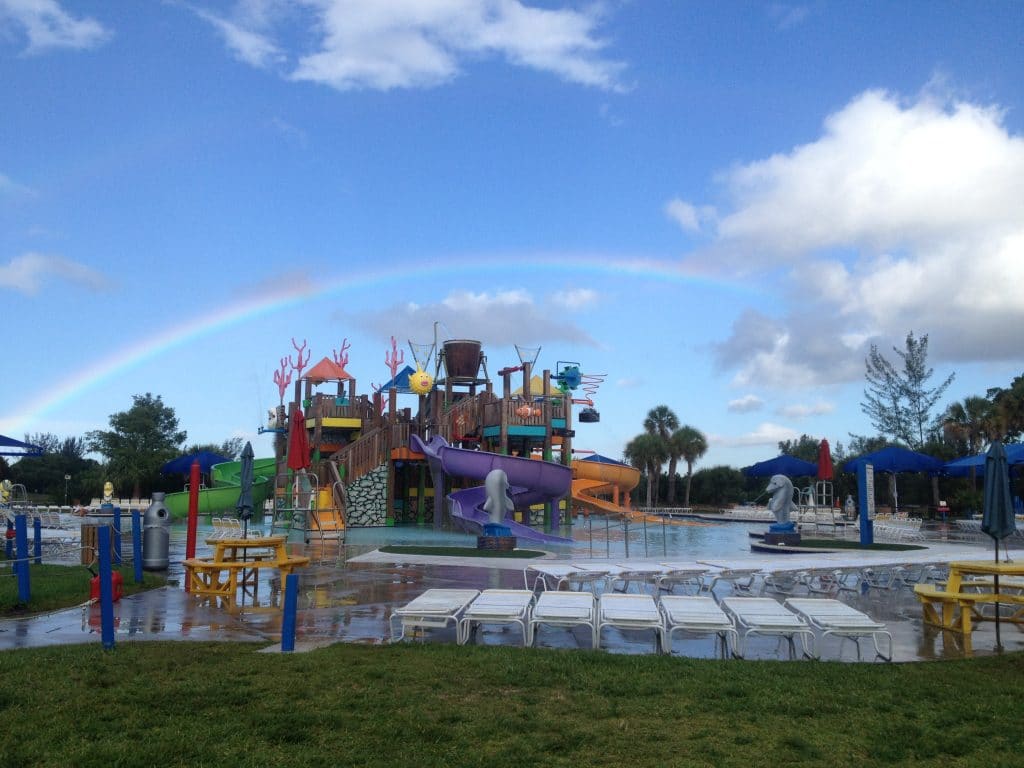 Rainbow over Paradise Cove Water Park