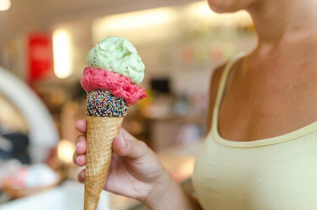 Ice cream with different flavors