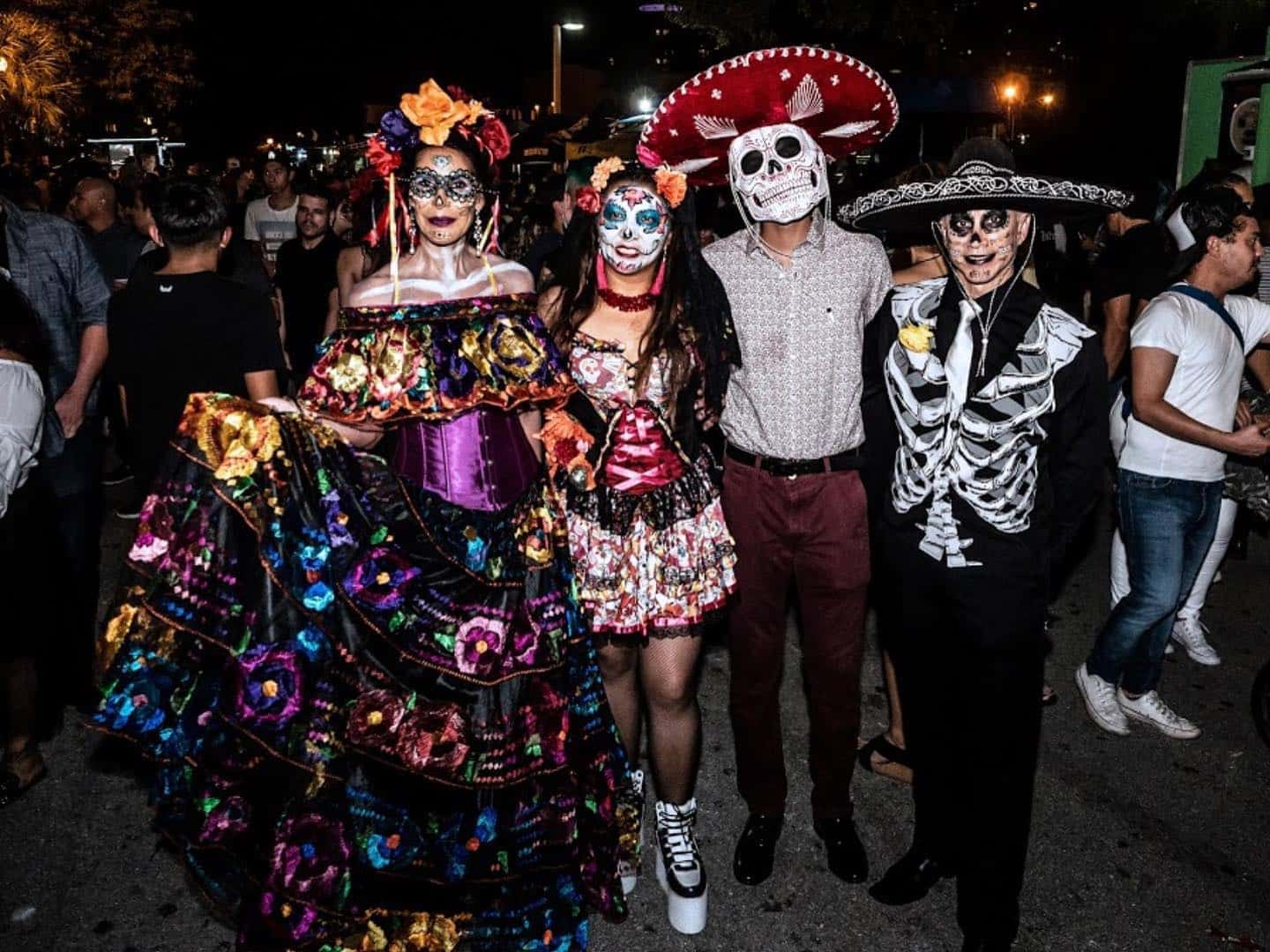 People in costumes at Florida Day of the Dead