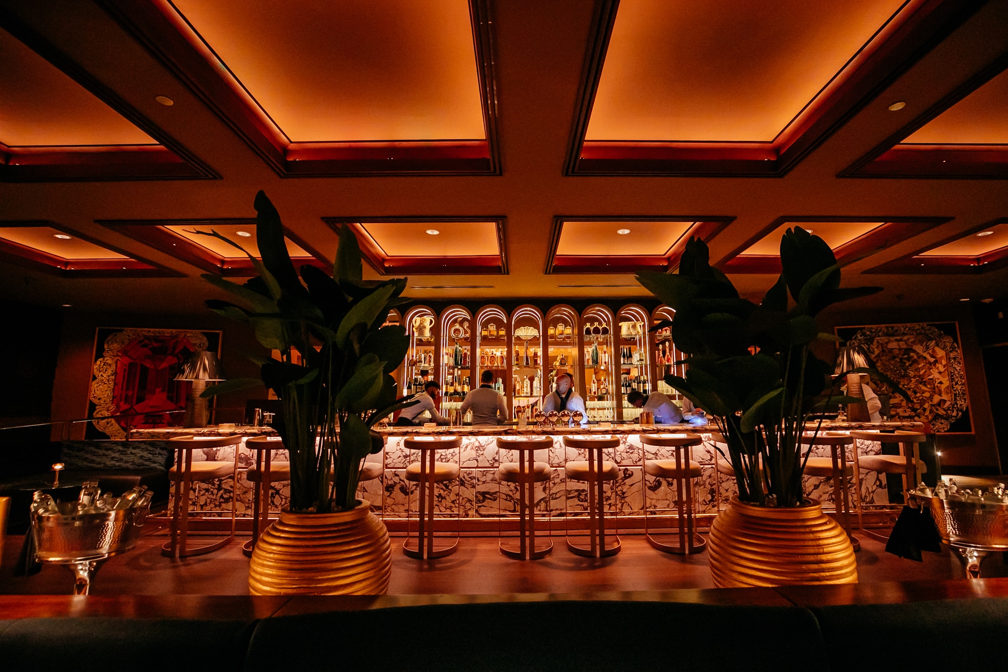 Main dining room bar at Queen Miami Beach