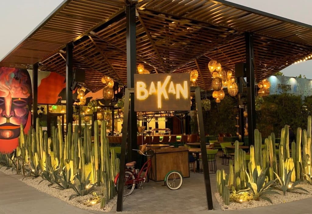 Entrance and patio at Mexican hotspot, BAKAN in Miami