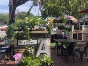 Enchanting outdoor patio at Atchana’s Homegrown Thai Restaurant in Miami
