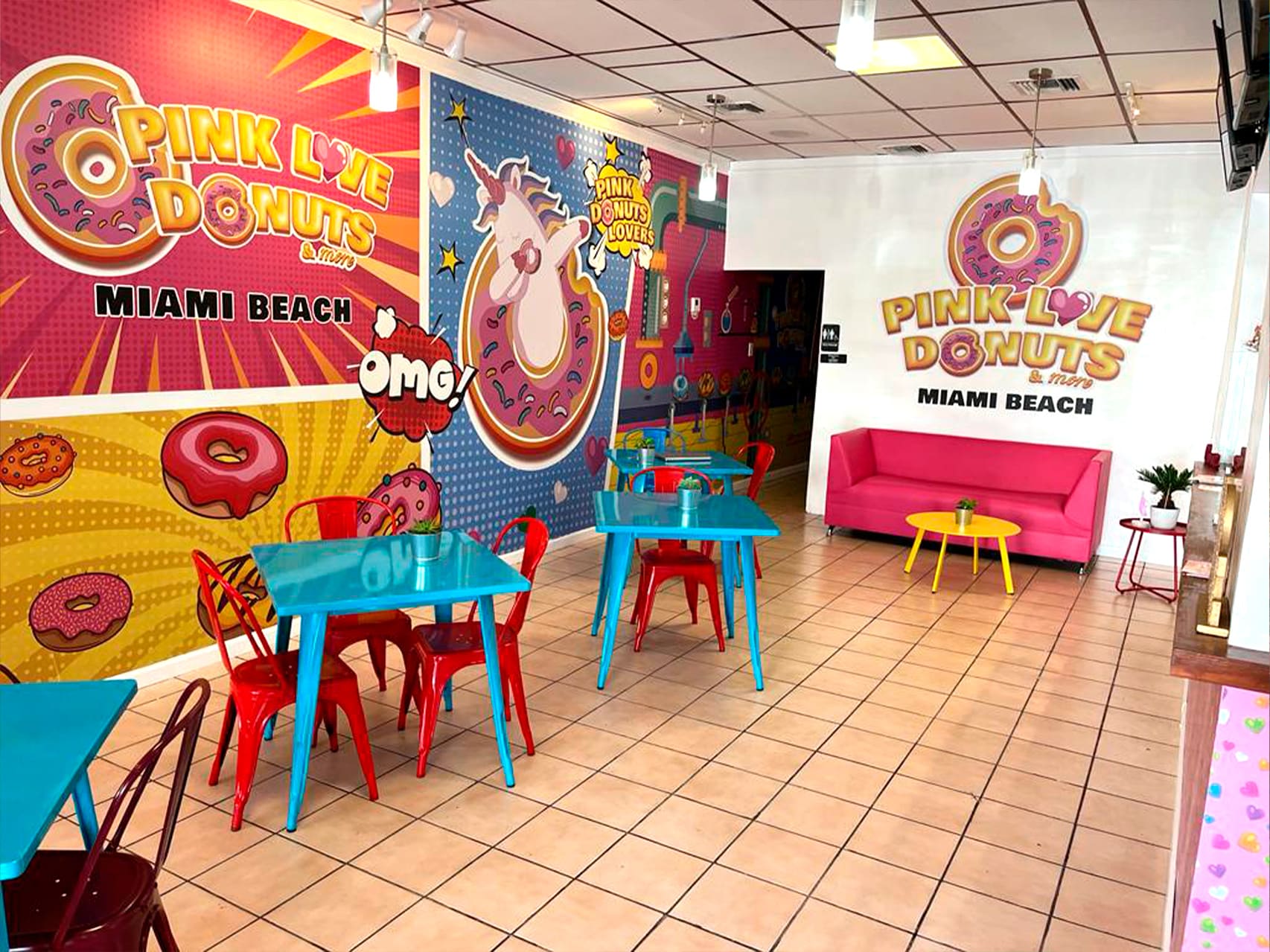 Pink Love Donuts & More Miami Beach location