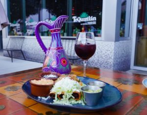 Sangria and food from Tequiztlan Mexican Restaurant and Tequila Bar in Miami