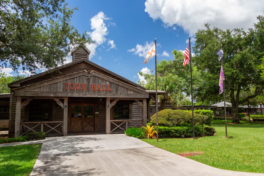 City of Davie Town Hall, historic, old west style wooden building
