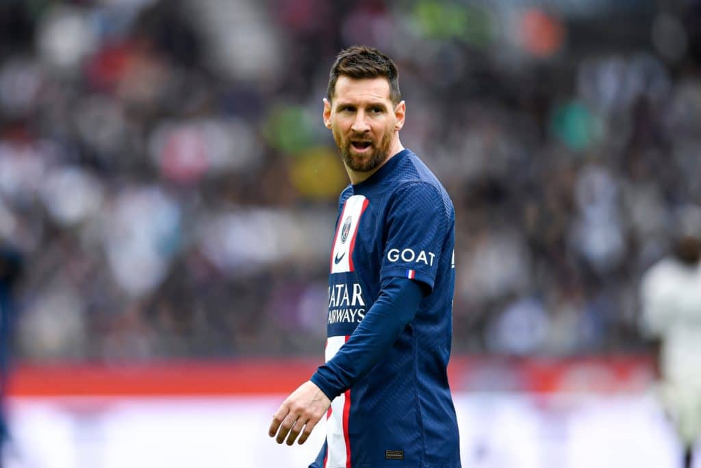 Lionel Messi during the Ligue 1 football match between FC Lorient and Paris Saint Germain (PSG) on April 30, 2023 at Parc des Princes stadium in Paris