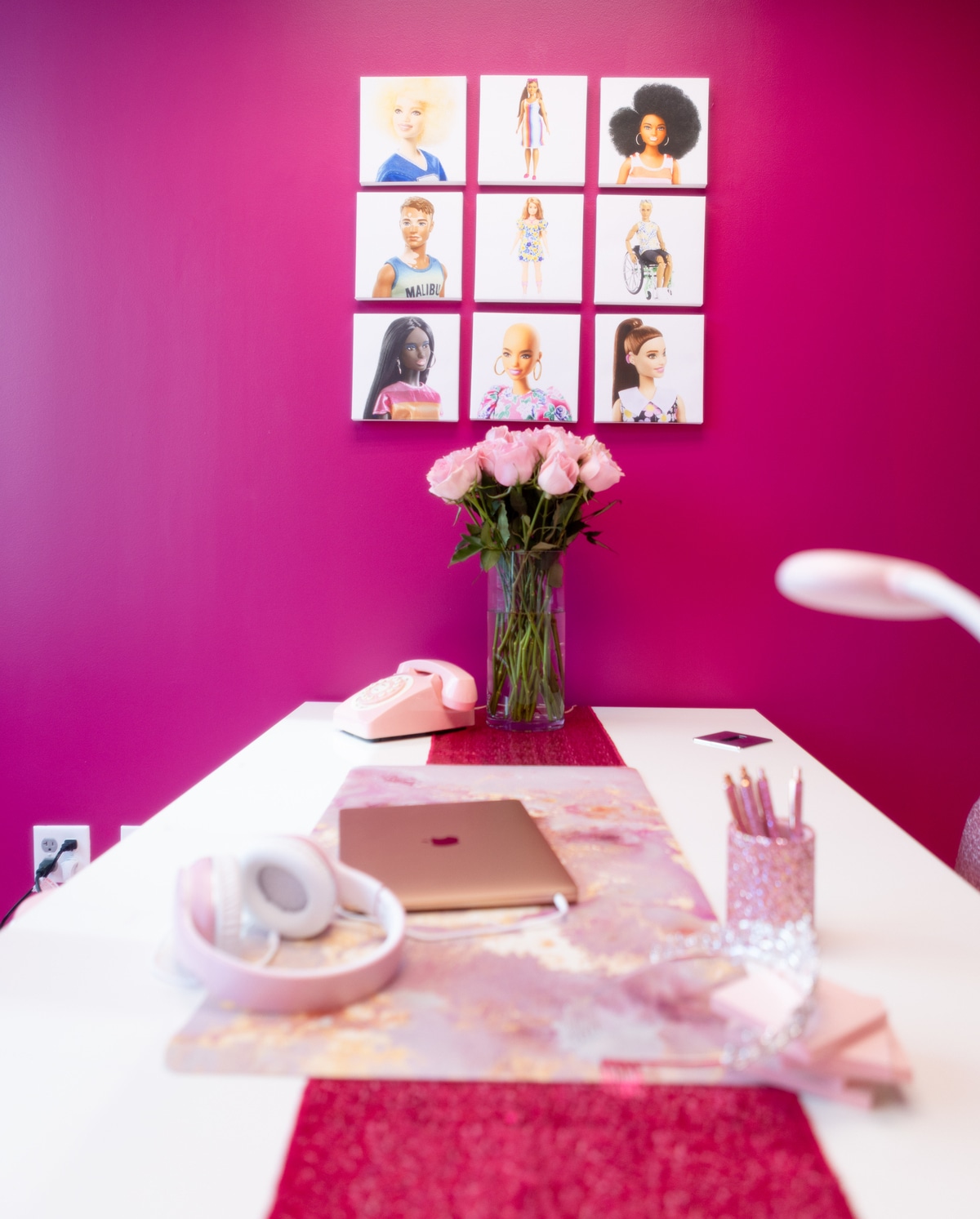 Barbie Dream Office desk and wall