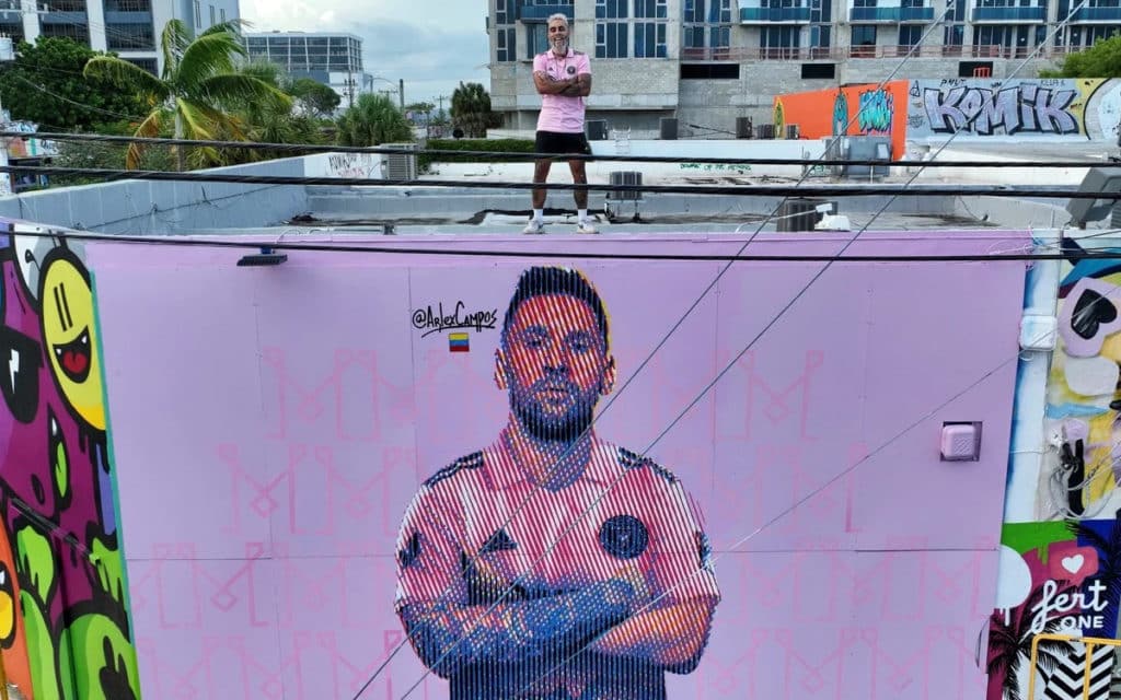 Lionel Messi mural by Arlex Campos
