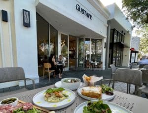 French feast on the outdoor patio at Gustave in Miami