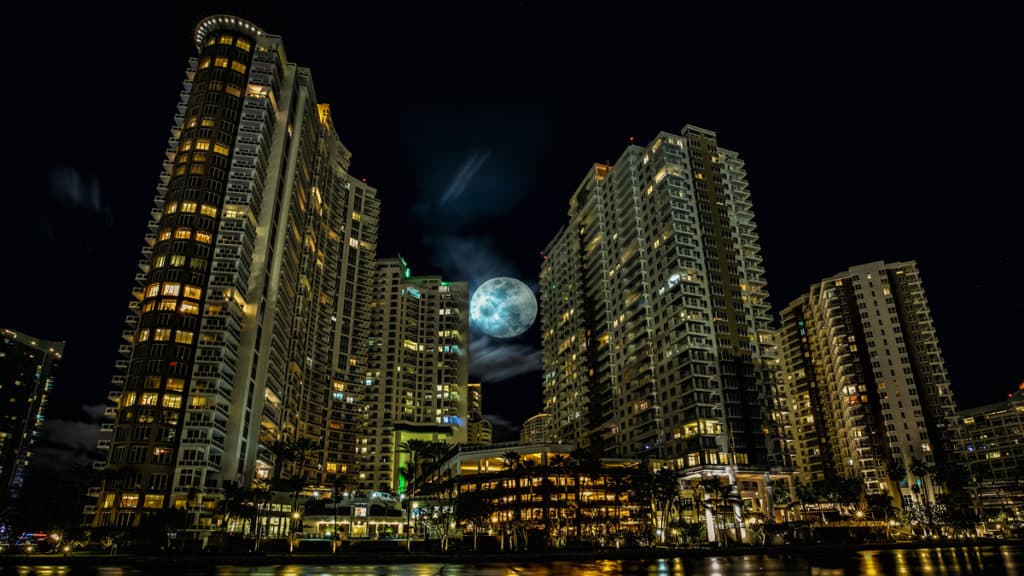 Super Moon in the Miami Sky